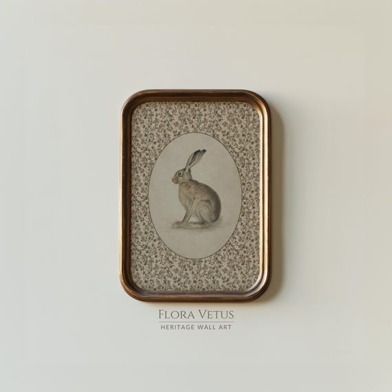Hare Print: Vintage Floral Pattern Wall Art, Heritage Decor (Digital Download)
