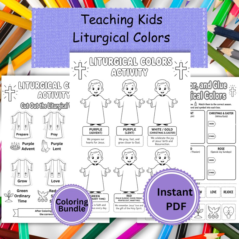 Holy Robe Paint Chart Liturgical Coloring Robes Activity Understanding Catholic Mass for Kids ...