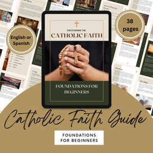 Guía para principiantes sobre el catolicismo, Aprende la fe católica, Guía de estudio para el RICA (Rito de Iniciación Cristiana para Adultos), Explicación de los sacramentos, Inglés y español (Descarga digital en PDF)