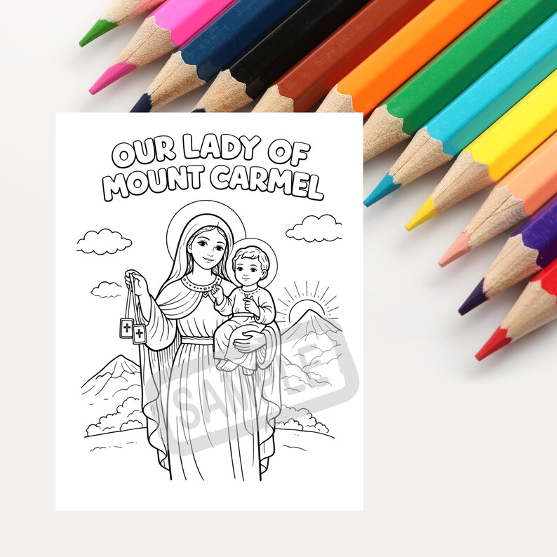 Virgin Mary Coloring Pages Printable Set of 12 | Catholic Coloring ...