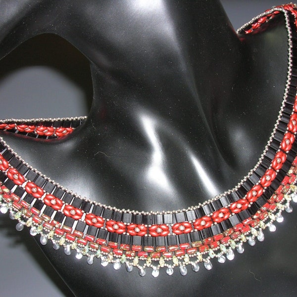 Tutorial -Gypsy necklace - Superduo, Tila & Rulla - beading tutorial