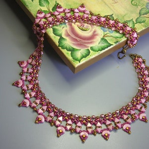 Tutorial - Naszyjnik Arcadia - Arcos i Minos, Kheops, Superduo i Fire Polish beading tutorial zdjęcie 2