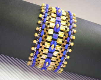 Tutorial - Greek Views- Superduo, Tila & Half Tila, Drop beads and seed beads bracelet tutorial