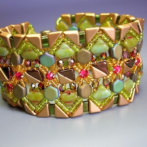 Tutorial - Pulsera Galaxy - Tutorial de abalorios Tango, Honeycomb, Rose montees y Silky beads