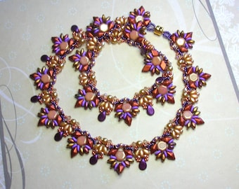 Tutorial - Inkaketting - Diamond Duo, Honeycomb, Super Duo en Swarovski-kralen tutorial