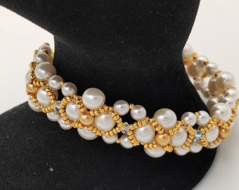 Tutorial - Bracelet Paloma - Pearls, Swarovski Crystals and seed beads