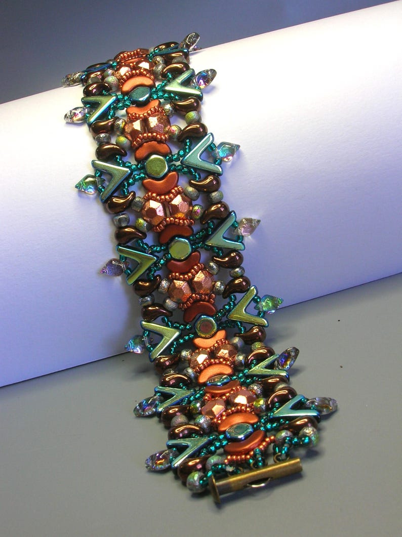 Arcos and GemDuo beads beading tutorial bracelet Matrix Tutorial Zoliduo Ava beads Honeycomb