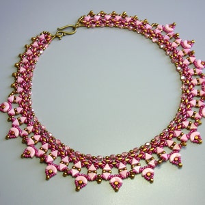 Tutorial - Naszyjnik Arcadia - Arcos i Minos, Kheops, Superduo i Fire Polish beading tutorial zdjęcie 3