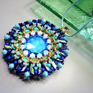 Tutorial Sabrina Rivoli, Stormduo, Super Duo, Ginko, and Bicone beads beading tutorial Pendant image 6