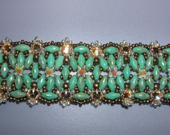 Tutorial - Royalty-armband - zelfstudie Super Duo en Rose Montees-kralen