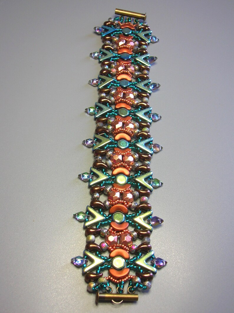 Arcos and GemDuo beads beading tutorial bracelet Matrix Tutorial Zoliduo Ava beads Honeycomb