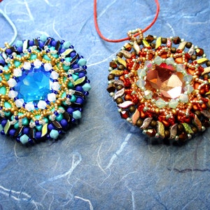 Tutorial Sabrina Rivoli, Stormduo, Super Duo, Ginko, and Bicone beads beading tutorial Pendant image 7