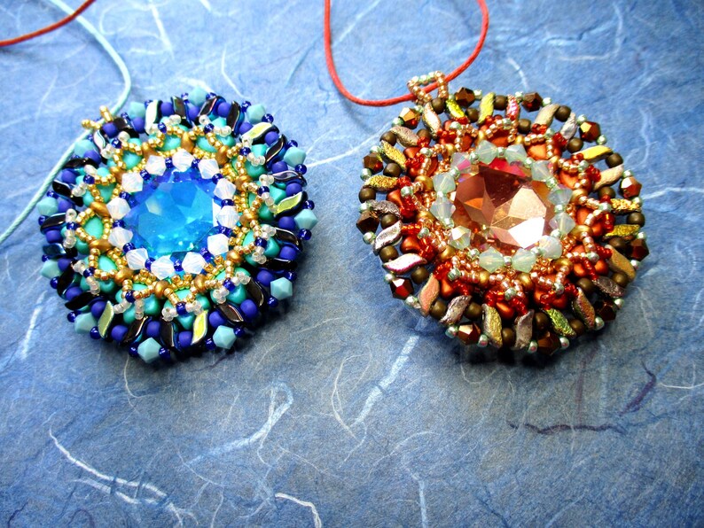 Tutorial Sabrina Rivoli, Stormduo, Super Duo, Ginko, and Bicone beads beading tutorial Pendant image 7