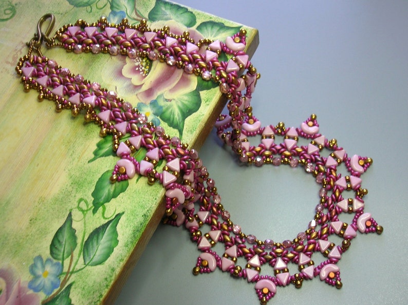 Tutorial - Naszyjnik Arcadia - Arcos i Minos, Kheops, Superduo i Fire Polish beading tutorial zdjęcie 1