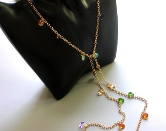 Tutorial - Necklace Light and Bright- metal chains cable, Jump rings and Swarovski Rivoli Xilion drops