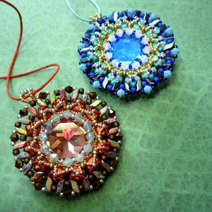 Tutorial Sabrina Rivoli, Stormduo, Super Duo, Ginko, and Bicone beads beading tutorial Pendant image 3