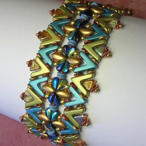 Tutorial - Atlantis - DropDuo, IrisDuo, Ava beads, O beads and Kheops beads beading tutorial bracelet