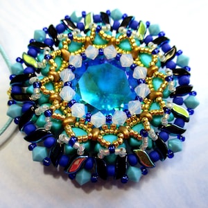 Tutorial Sabrina Rivoli, Stormduo, Super Duo, Ginko, and Bicone beads beading tutorial Pendant image 10