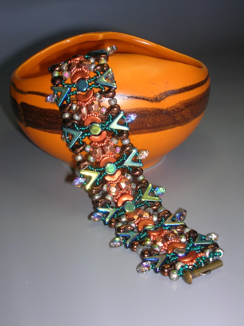 Arcos and GemDuo beads beading tutorial bracelet Matrix Tutorial Zoliduo Ava beads Honeycomb