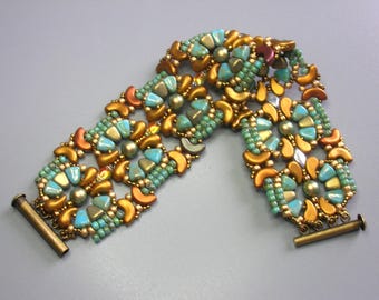 Tutorial - Dancing Butterflies - Zoliduo, Nib-Bit, Arcos ,Pearls and GemDuo beading tutorial bracelet