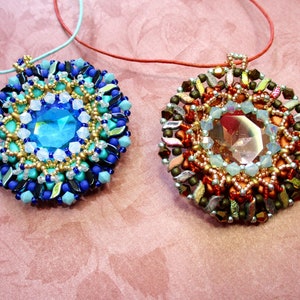 Tutorial Sabrina Rivoli, Stormduo, Super Duo, Ginko, and Bicone beads beading tutorial Pendant image 1