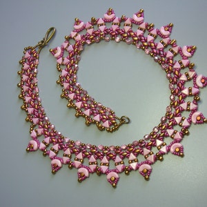 Tutorial - Naszyjnik Arcadia - Arcos i Minos, Kheops, Superduo i Fire Polish beading tutorial zdjęcie 4