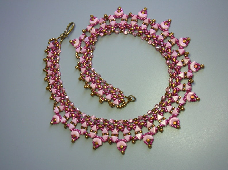 Tutorial - Naszyjnik Arcadia - Arcos i Minos, Kheops, Superduo i Fire Polish beading tutorial zdjęcie 4