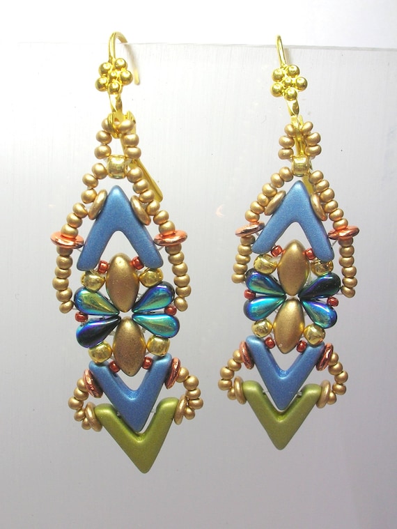 Tutorial - Nautilus Earrings - Ava, Irisduo, Dropduo, O beads & seed beads -  beading Tutorial