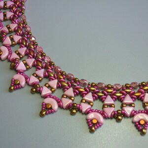 Tutorial - Naszyjnik Arcadia - Arcos i Minos, Kheops, Superduo i Fire Polish beading tutorial zdjęcie 5