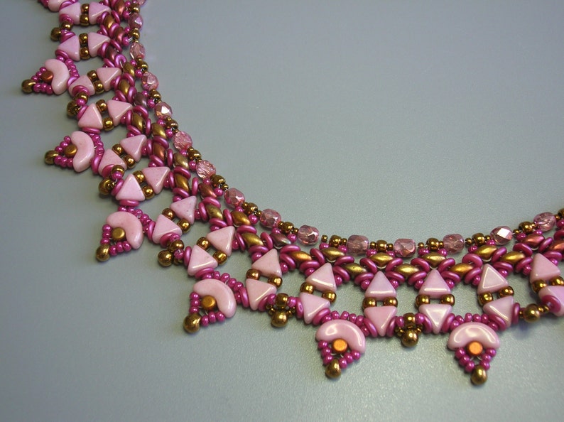 Tutorial - Naszyjnik Arcadia - Arcos i Minos, Kheops, Superduo i Fire Polish beading tutorial zdjęcie 5