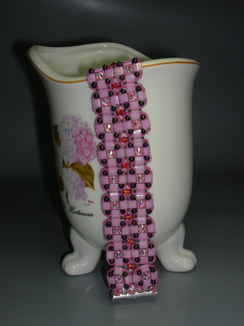 Tutorial Valentine Tila and Rose Montees beading tutorial Etsy