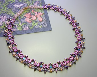 Tutorial - Dantella Necklace - Arcos and Minos, Kheops, Super Duo and pearl beads beading tutorial