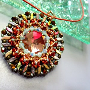 Tutorial Sabrina Rivoli, Stormduo, Super Duo, Ginko, and Bicone beads beading tutorial Pendant image 2