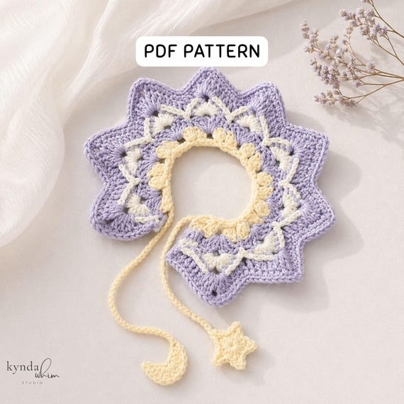 Pet Scarf Crochet Pattern – Star Moon Cat Accessory Tutorial (PDF Download)