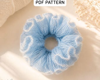 Crochet Scrunchie Pattern – Balletcore Tulle Hair Tie - Beginner Friendly (PDF Instant Download)