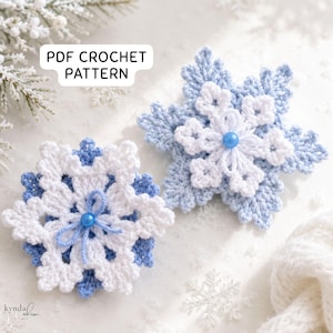 Crochet Snowflake Pattern | 2-in-1 Christmas Ornament & Keychain PDF
