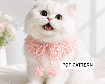 Crochet Pattern Pet Collar |Boho Lace DIY Handmade Dog & Cat Accessory | PDF Instant Download
