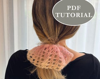 Padrão de crochê para scrunchie grande | Elástico de cabelo com babados, ideal para iniciantes (Download instantâneo em PDF)
