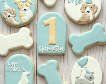 First PAWty Dog Cookies- Decorated Sugar Cookies