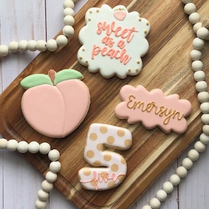 Sweet as a Peach Birthday Cookies- Decorated Sugar Cookies