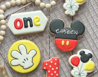 Cartoon Mouse Cookies- Decorated Sugar Cookies
