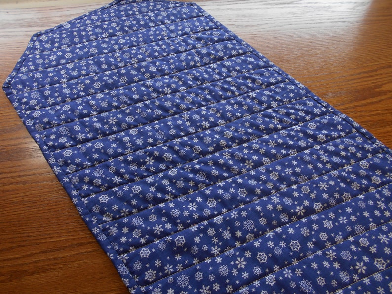 Winter Table Runner Snowman Table Runner Quilted Reversible Snowman and SnowFlakes Table Runner