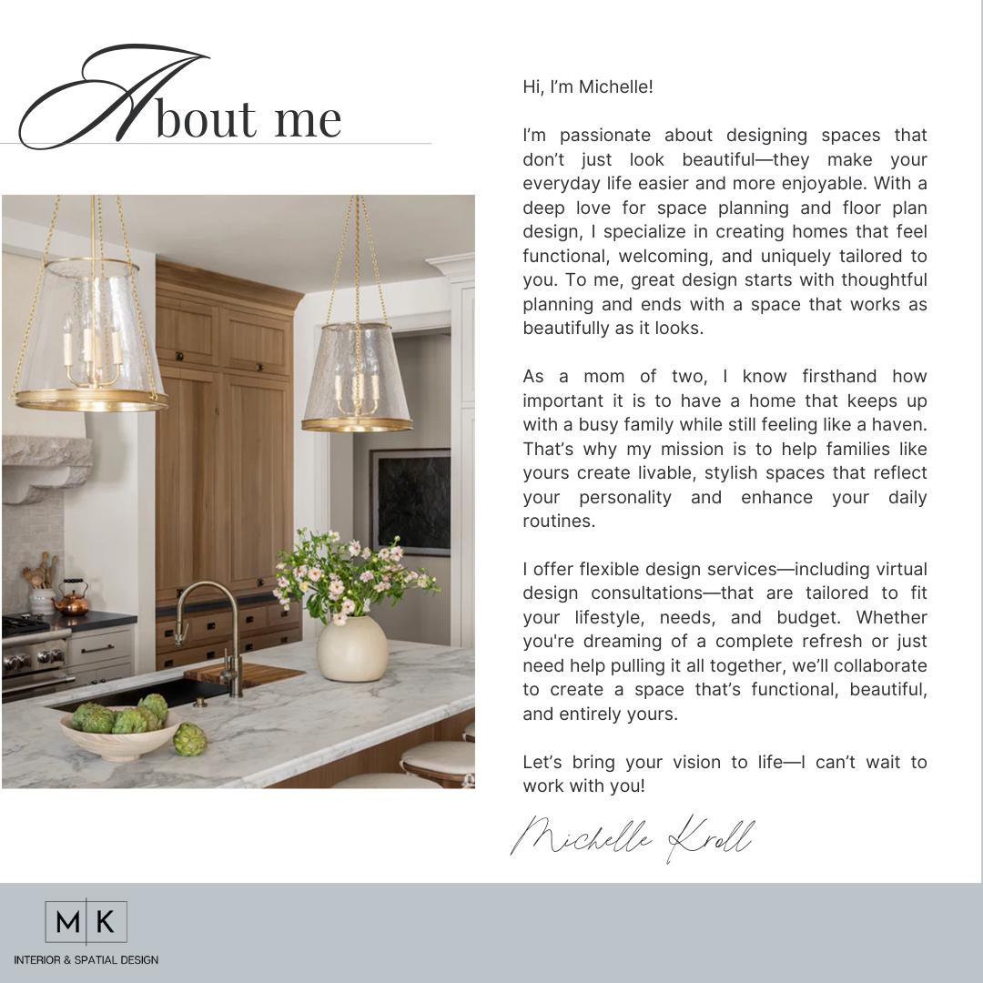 Custom Kitchen Virtual Interior Design Service: Mood Board & Floor Plan ...