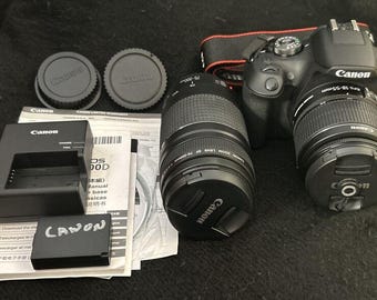 Cámara réflex digital Canon EOS Rebel T7 con objetivos EF 18-55 mm y EF 75-300 mm