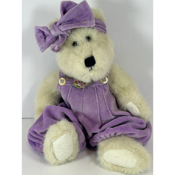Vtg Boyds Bear J.B Bean & Associates Grace Purple Velvet White