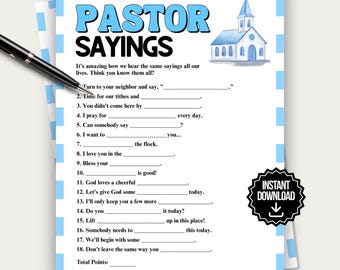 Pastor Sayings Game, Fun Christian Trivia for Kids Adults, Pastor Appreciation Game, Church Activity for Teens Sunday School Game Bible Game