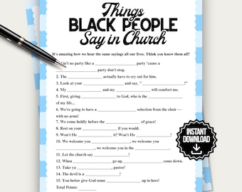 Black Church Sayings Game, Church Trivia, Black Christian Icebreaker Game, Games for Church Youth Group, Church Party, Team Building Games