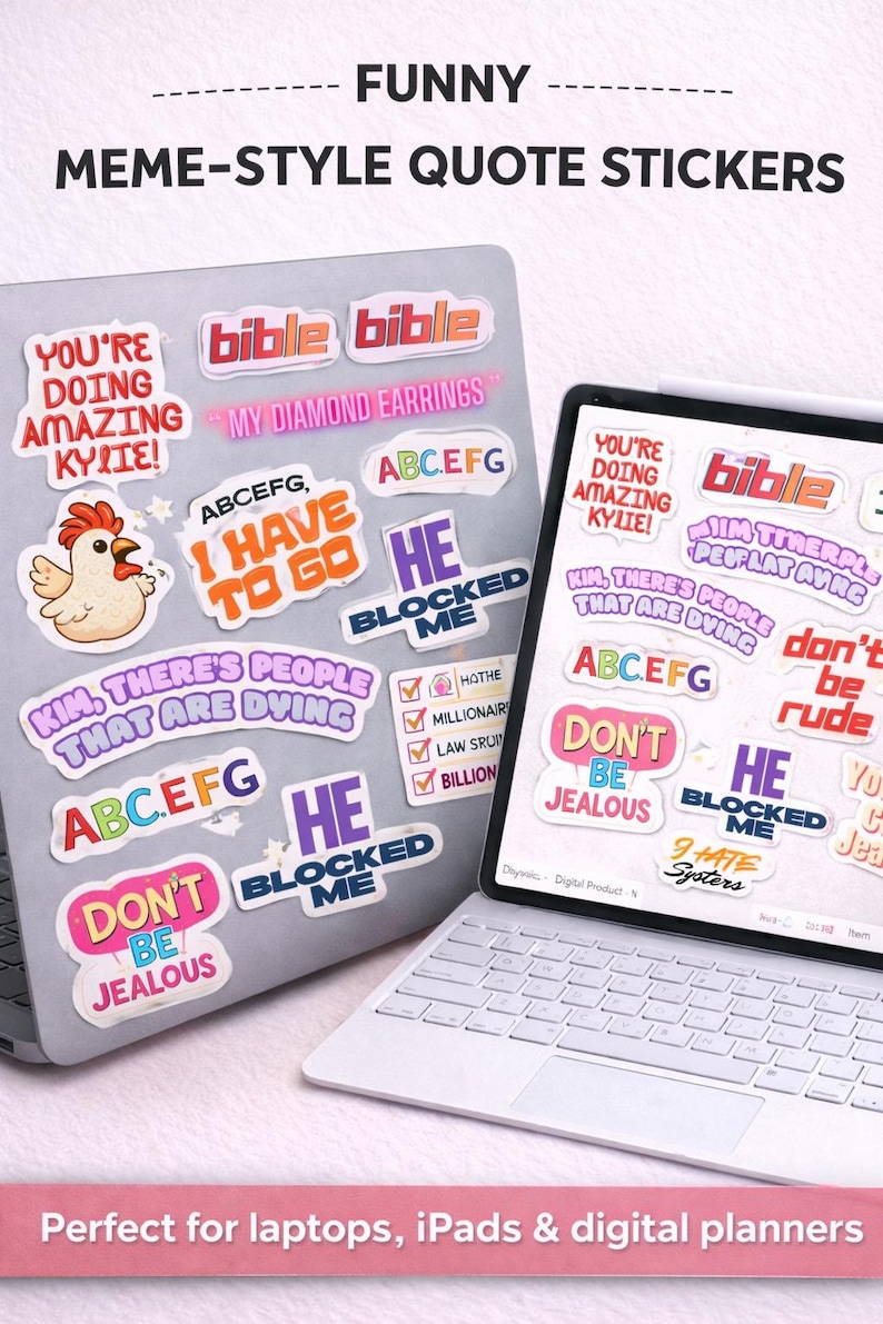 Funny Viral Quote Sticker Pack L Printable Meme Stickers L PNG PDF Funny Viral Quote Sticker Pack L Printable Meme Stickers L PNG PDF