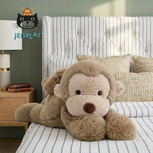 Jellycat Smudge Monkey Plush – Medium Soft Cuddly Toy, Floppy Limbs, Authentic Quality