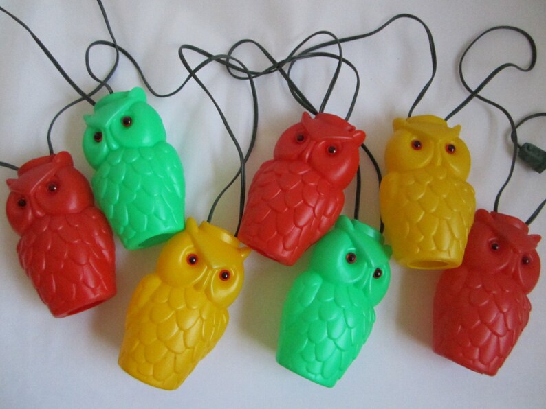 Original Blow Mold Owl Patio String Lights Vintage Etsy